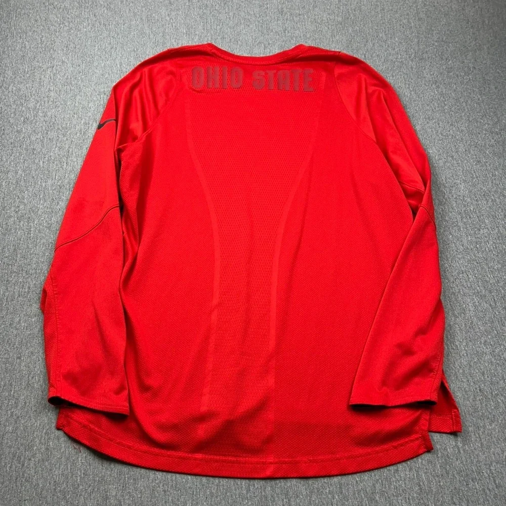 Ohio State Nike Elite‎ Dri Fit Mens Large Red Long Sleeve Shirt